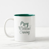 Beten Bibelverse Christliches Gebet Grün und Weiß Zweifarbige Tasse (Links)