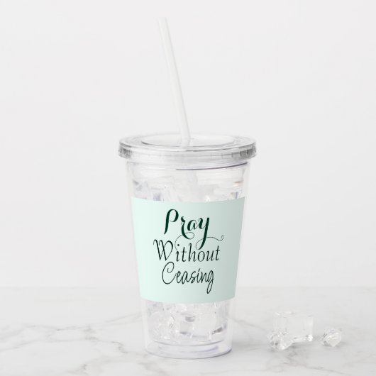 Beten Bibelverse Christliches Gebet Light Green Acryltrinkbecher (Vorderseite Ice)