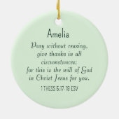 Beten Bibelverse Christliches Gebet Light Green Keramik Ornament (Hinten)