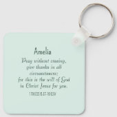 Beten Bibelverse Christliches Gebet Light Green Schlüsselanhänger (Rückseite)