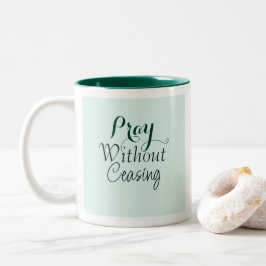 Beten Bibelverse Christliches Gebet Light Green Zweifarbige Tasse