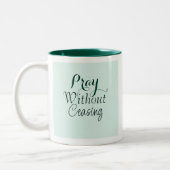 Beten Bibelverse Christliches Gebet Light Green Zweifarbige Tasse (Links)