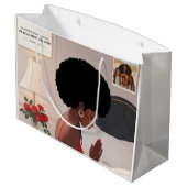 Beten der Mutter große Geschenktasche Geschenktüte (Rückseite Schrägansicht)