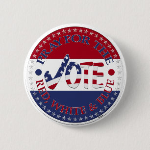 Beten für den Roten, Weißen Blau USA Karo Mark VOT Button