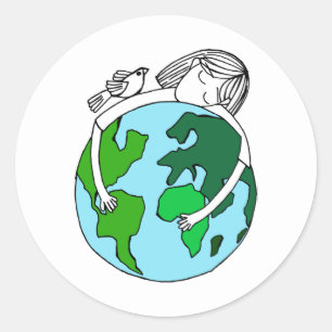 Beten für den Weltfrieden Runder Aufkleber