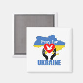 Beten für die Ukraine - Frieden und Liebe Magnet (Vorderseite/Rückseite)