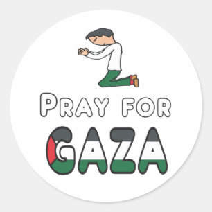 Beten für Gaza Runder Aufkleber