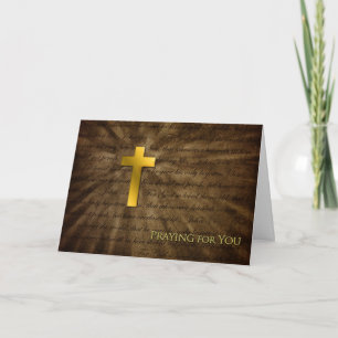 Beten für Sie - christliches Goldkreuz - Dankeskarte