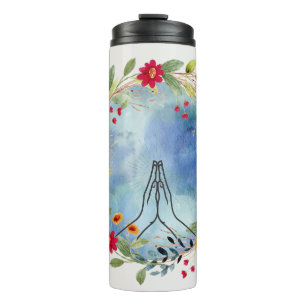 Beten Hände Aquarell Thermosbecher