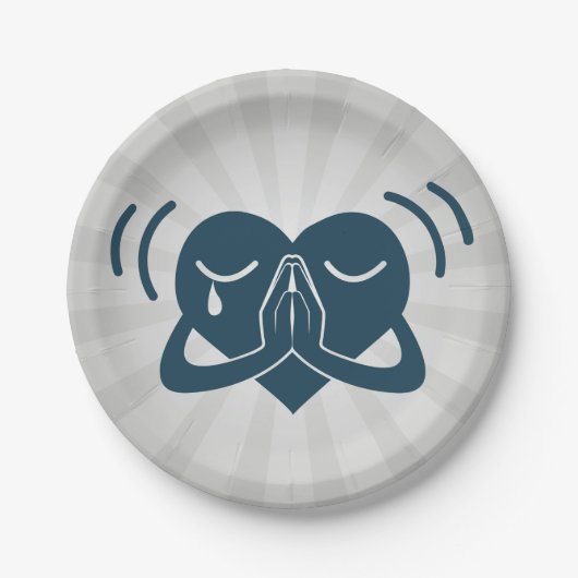 Beten Herz Pappteller (Vorderseite)