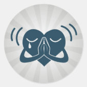 Beten Herz Runder Aufkleber (Vorderseite)