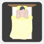 Beten im Bett Quadratischer Aufkleber (Vorderseite)