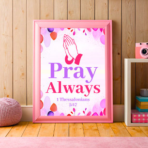 Beten immer Boho Christlich Teen Girl Wall Art Poster