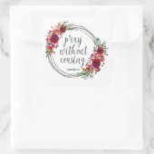 Beten ohne aufhören quadratischer aufkleber (Tasche)