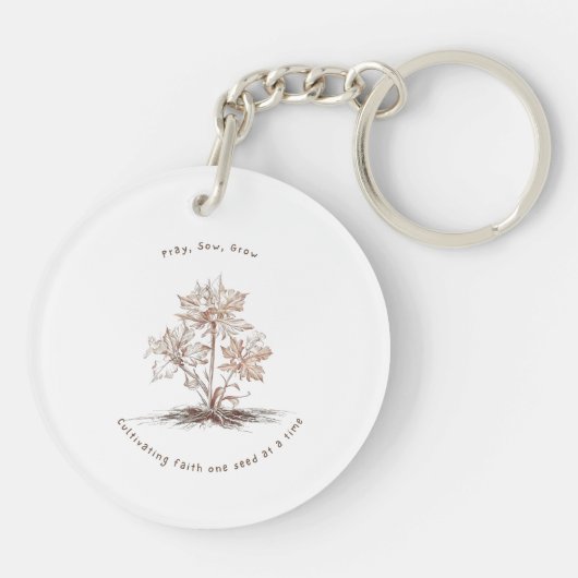 Beten, säen, wachsen, Gärtnern für Gärtner Schlüsselanhänger (Rückseite)