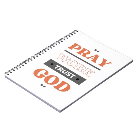 Beten Sie Arbeit Vertrauen Gott Notizblock (Linke Seite)