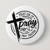 Beten Sie auf Christliche Cross Bible Verse Button (Vorderseite)