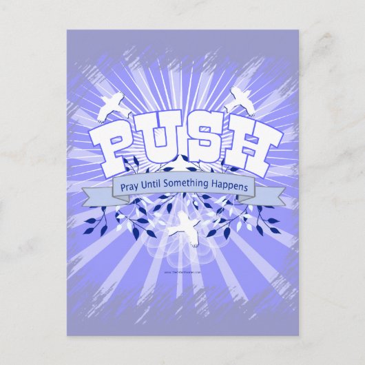 Beten Sie, bis etwas passiert Postkarte (Vorderseite)