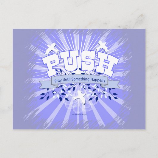 Beten Sie, bis etwas passiert Postkarte (Vorderseite)