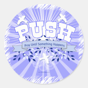 Beten Sie, bis etwas passiert Runder Aufkleber