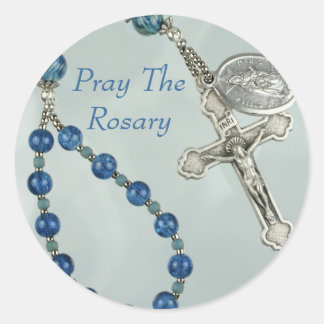 Beten Sie die Rosary Runder Aufkleber