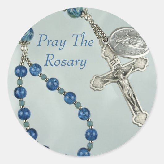 Beten Sie die Rosary Runder Aufkleber (Vorderseite)