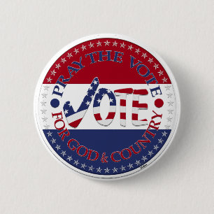 Beten Sie die Stimme für Gott und Land USA Karo Ma Button