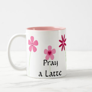 Beten Sie ein Latte 1 Thess. 5:17 Zweifarbige Tasse