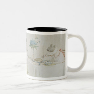 Beten Sie, Fräulein Mouse, Sie gibt uns etwas bee Zweifarbige Tasse