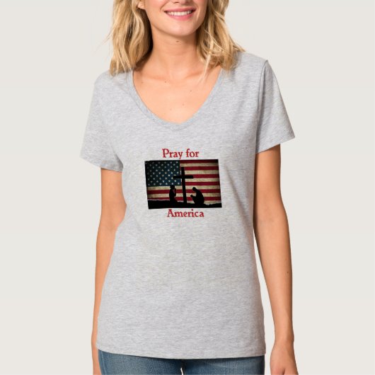Beten Sie für Amerika T-Shirt (Vorderseite)