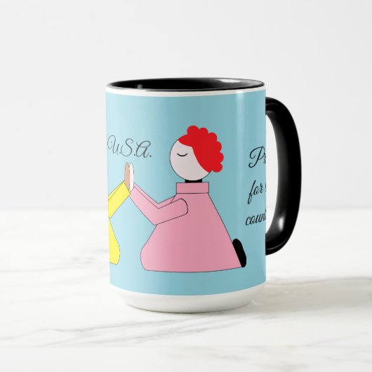 Beten Sie für das Land Tasse (VorderseiteRechts)