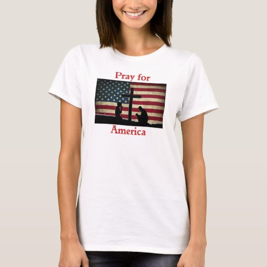 Beten Sie für den amerikanischen T - Shirt (Vorderseite)