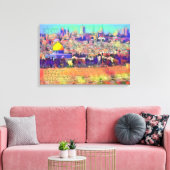 Beten Sie für den Frieden in Jerusalem mit Text Leinwanddruck (Insitu (Wohnzimmer))