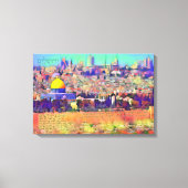 Beten Sie für den Frieden in Jerusalem mit Text Leinwanddruck (Vorderseite)