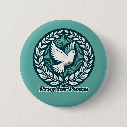 Beten Sie für den Peace Dove World Weltfrieden Button (Vorderseite)