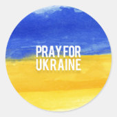 Beten Sie für die Ukraine-Round-Sticker Runder Aufkleber (Vorderseite)