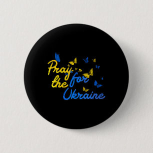 Beten Sie für die Ukraine Schmetterling Ukraine st Button