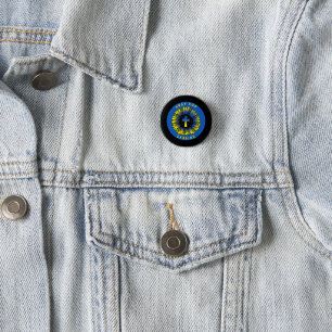 Beten Sie für die Ukraine Sonnenblumen und Kreuz Button
