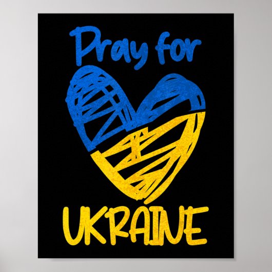 Beten Sie für die Ukraine stehen mit Unterstützung Poster (Vorne)