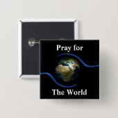 Beten Sie für die Welt Button (Vorne & Hinten)