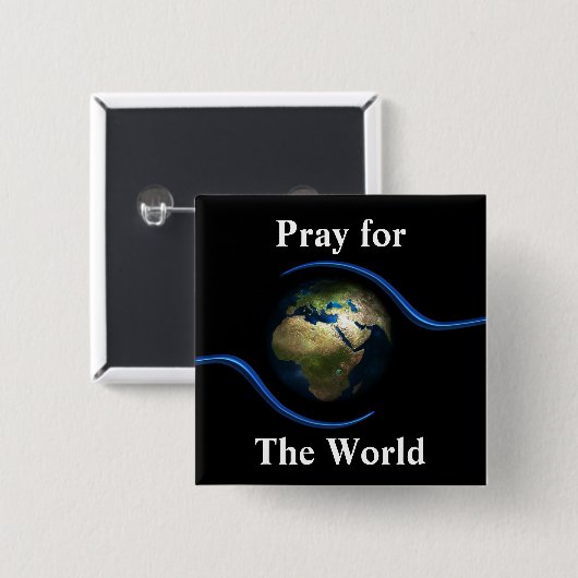 Beten Sie für die Welt Button (Vorne & Hinten)
