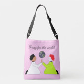 Beten Sie für die Welt Tragetaschen Mit Langen Trägern (Rückseite)