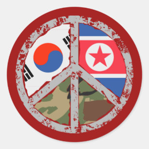 Beten Sie für Frieden in Korea Runder Aufkleber