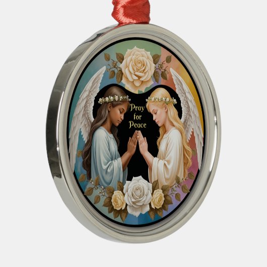 Beten Sie für FriedensAngels Ornament Aus Metall (Rechts)