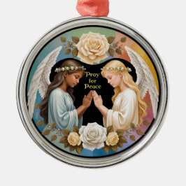 Beten Sie für FriedensAngels Ornament Aus Metall
