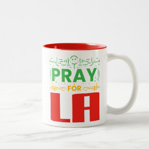 Beten Sie für LA Zweifarbige Tasse