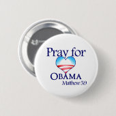 Beten Sie für Obama-Knopf Button (Vorne & Hinten)