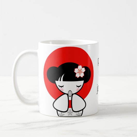 Beten Sie für Puppe Japans Kokeshi Kaffeetasse (Links)