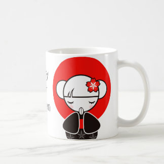 Beten Sie für Puppe Japans Kokeshi Kaffeetasse