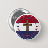 Beten Sie für Rot, Weiß und Blau mit Kreuz Button (Vorne & Hinten)